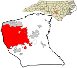 Cumberland County North Carolina incorporated and unincorporated areas Fayetteville highlighted